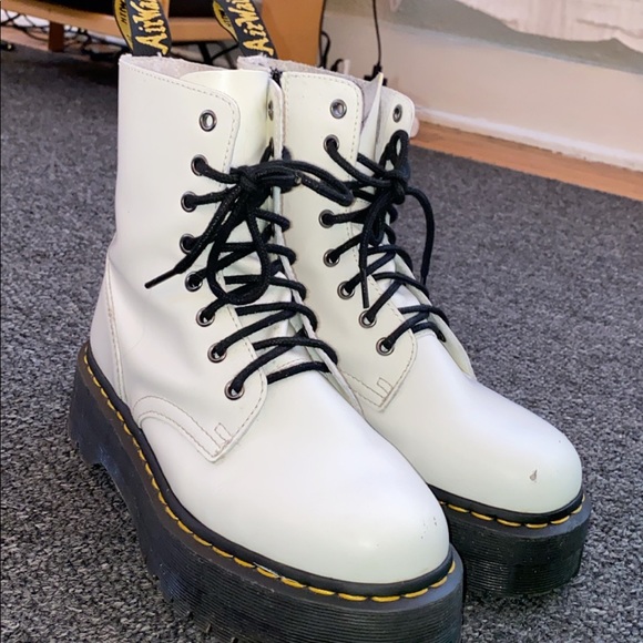 White Dr Marten / Doc Marten Jadon platform  boots - Picture 4 of 6